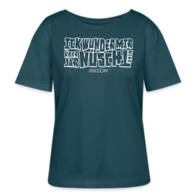 Berliner Spruch-ICK WUNDER MIR-Rundhals Frauen Bio-T-Shirt - Dunkles Petrol