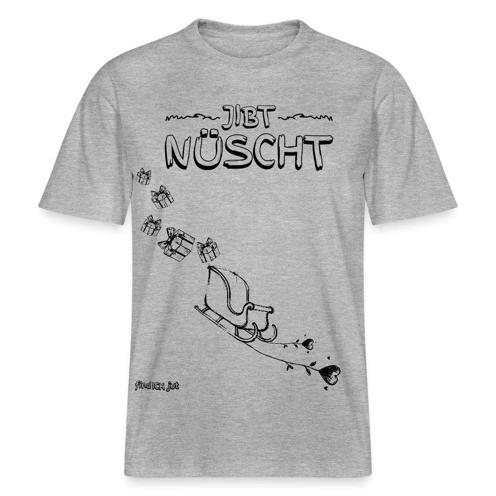 Weihnachten in Berlin 25-JIBT NÜSCHT-unisex Relaxed Fit Bio-T-Shirt II - Grau meliert