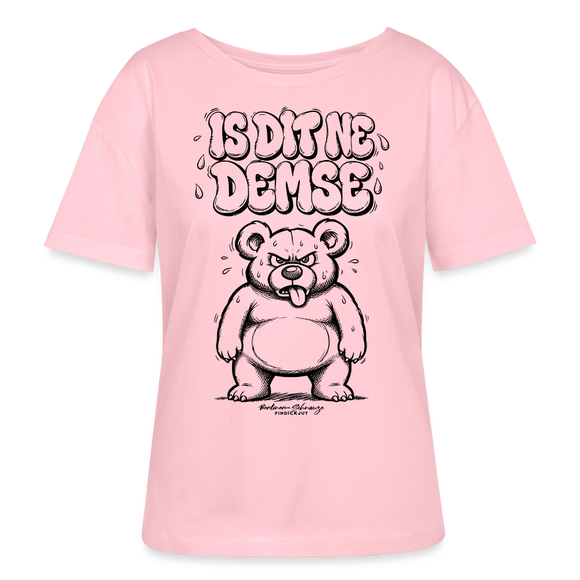 Berlin Shirt mit Berliner Bär-IS DIT NE DEMSE-Rundhals Frauen Bio-T-Shirt - Hellrosa