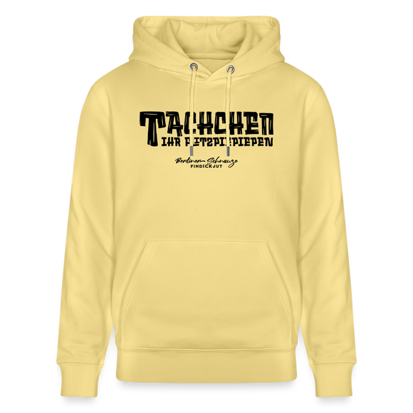 Berliner Begrüssung-TACHCHEN IHR FLITZPIEPEN-Unisex Bio-Hoodie - Gelb Viva 
