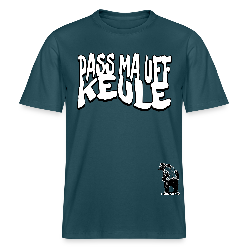 pass ma uff keule-Relaxed Fit Unisex Bio-T-Shirt II - Dunkles Petrol