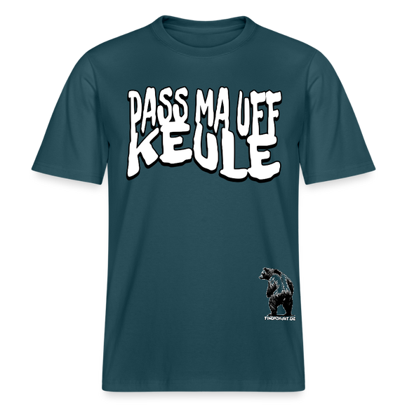 pass ma uff keule-Relaxed Fit Unisex Bio-T-Shirt II - Dunkles Petrol