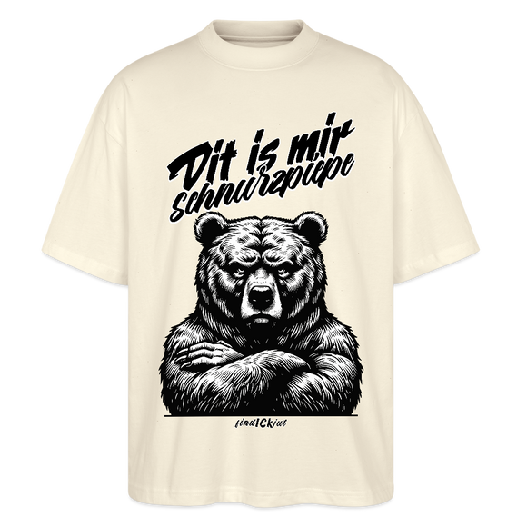 Dit is mir SCHNURZPIEPEOversized Unisex Bio T-Shirt - Weißgrau