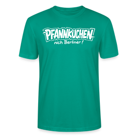witziges Berlin Shirt-PFANNKUCHEN, NICH BERLINER-Unisex T-Shirt BIO - Blaugrün