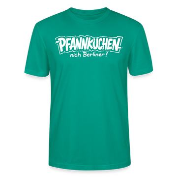 witziges Berlin Shirt-PFANNKUCHEN, NICH BERLINER-Unisex T-Shirt BIO - Blaugrün