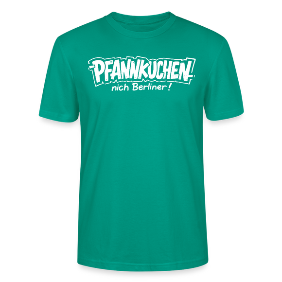 witziges Berlin Shirt-PFANNKUCHEN, NICH BERLINER-Unisex T-Shirt BIO - Blaugrün