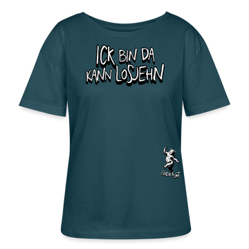 ICK BIN DA-Rundhals Frauen Bio-T-Shirt - Dunkles Petrol