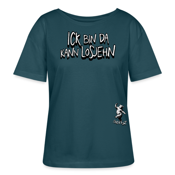 ICK BIN DA-Rundhals Frauen Bio-T-Shirt - Dunkles Petrol