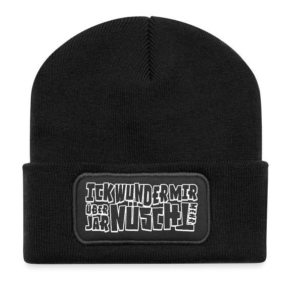 Berliner Spruch-ICK WUNDER MIR-Beanie - Schwarz