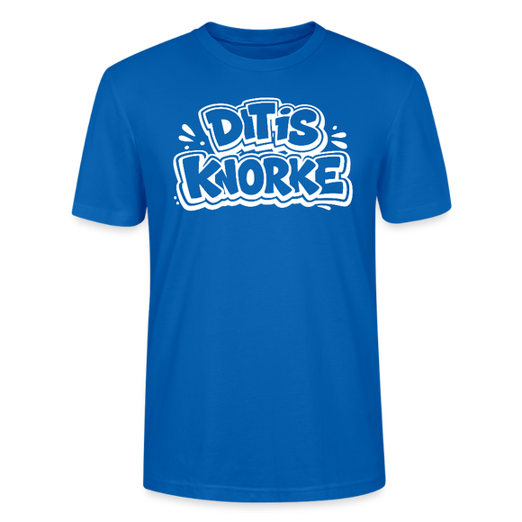 DIT IS KNORKE-Unisex T-Shirt Bio mit Berliner Schnauze - Pfauenblau