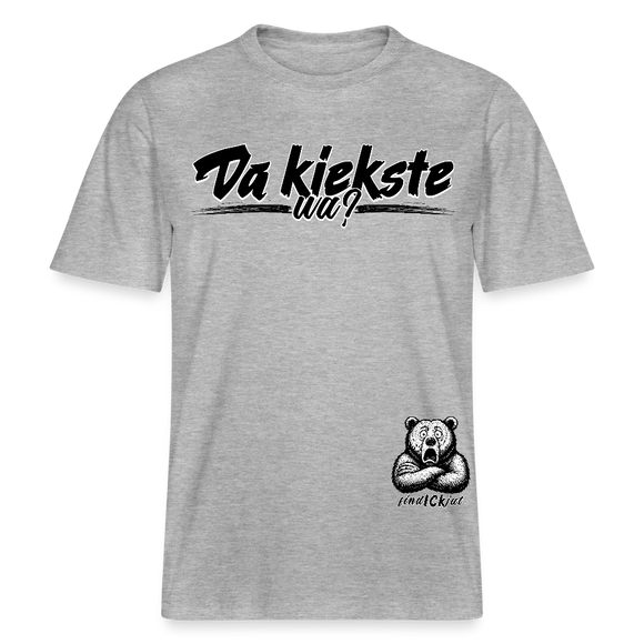Da kiekste, wa?-Relaxed Fit Unisex Bio-T-Shirt - Grau meliert