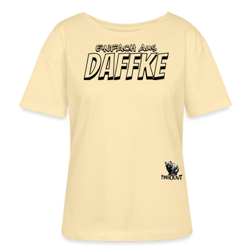 Berliner Spruch-AUS DAFFKE-Rundhals Frauen Bio-T-Shirt - Creme