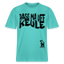 PASS MA UFF KEULE - Relaxed Fit Unisex Bio-T-Shirt - Poolblau