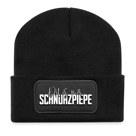 Berliner Spruch-DIT IS MIR SCHNURZPIEPE-Beanie - Schwarz