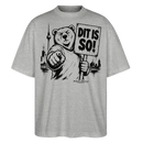 Berlin Souvenir-DIT IS SO!-Oversized Unisex Bio T-Shirt mit Berliner Bär - Grau meliert