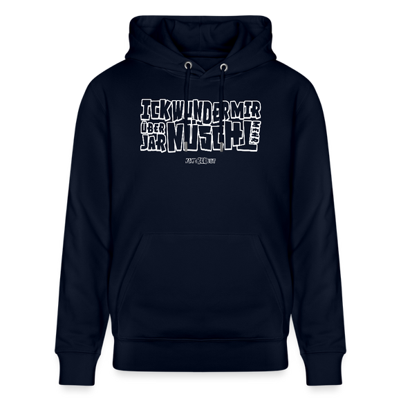 Berliner Spruch-ICK WUNDER MIR-Unisex Bio-Hoodie - Navy