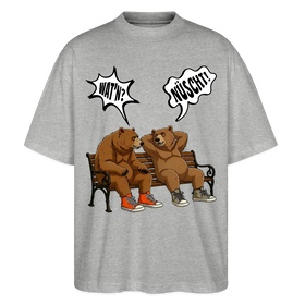 Berliner Bär Shirt mit Berliner Schnauze-WATN? NÜSCHT-Oversized Unisex Bio T-Shirt - Grau meliert