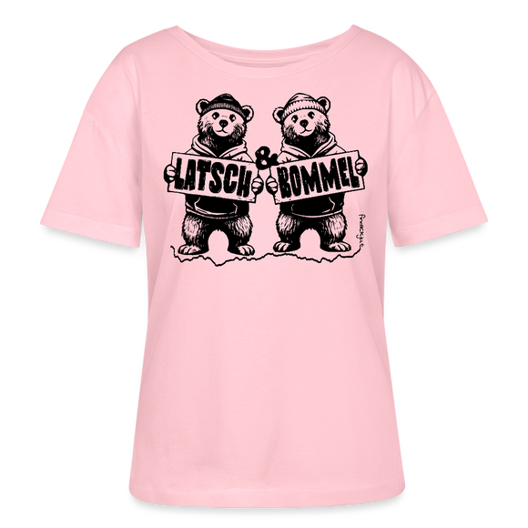 LATSCH & BOMMEL-Rundhals Frauen Bio-T-Shirt - Hellrosa