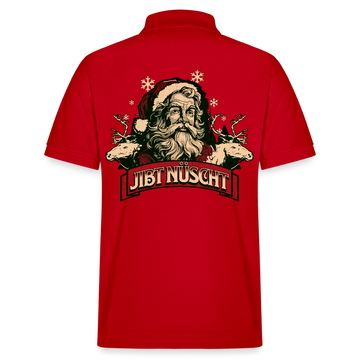 JIBT NÜSCHT zu Weihnachten-Unisex Bio-Poloshirt backprint - Rot