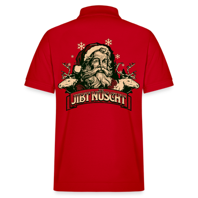 JIBT NÜSCHT zu Weihnachten-Unisex Bio-Poloshirt backprint - Rot