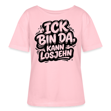 Berlin Shirt-BIN DA, KANN LOSJEHN-Rundhals Frauen Bio-T-Shirt - Hellrosa