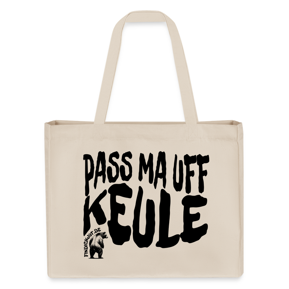 PASS MA UFF KEULE - Einkaufstasche - Naturweiß