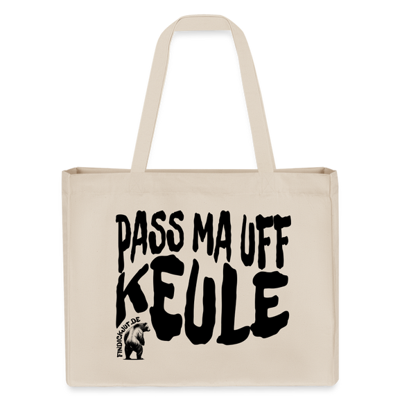 PASS MA UFF KEULE - Einkaufstasche - Naturweiß