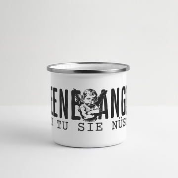 KEENE ANGST ICK TU SIE NÜSCHT -  Emaille-Tasse - Weiß