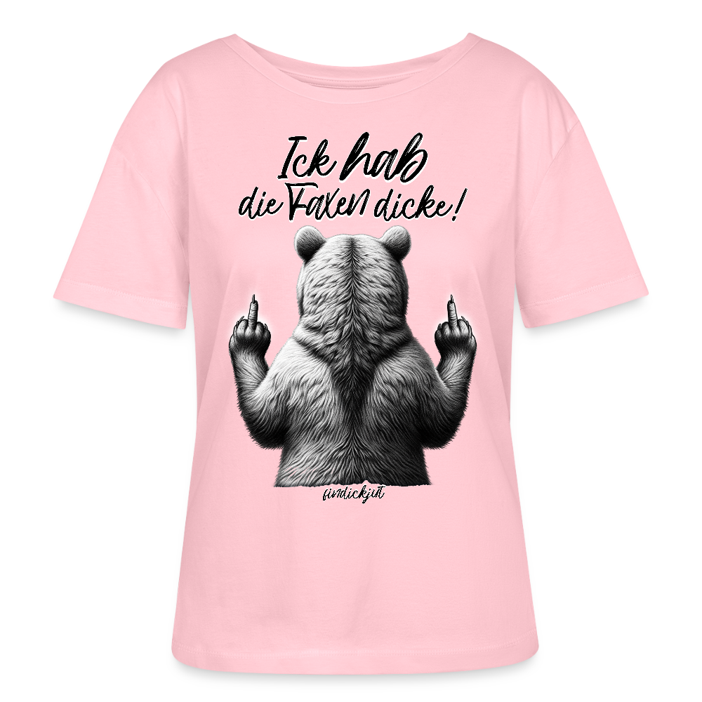 ICK HAB DIE FAXEN DICKE-Rundhals Frauen Bio-T-Shirt - Hellrosa