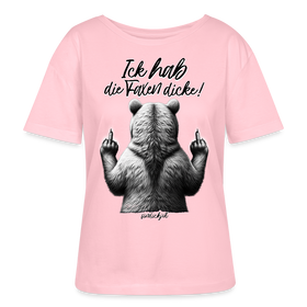 ICK HAB DIE FAXEN DICKE-Rundhals Frauen Bio-T-Shirt - Hellrosa