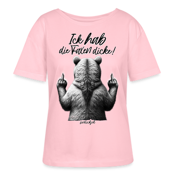 ICK HAB DIE FAXEN DICKE-Rundhals Frauen Bio-T-Shirt - Hellrosa