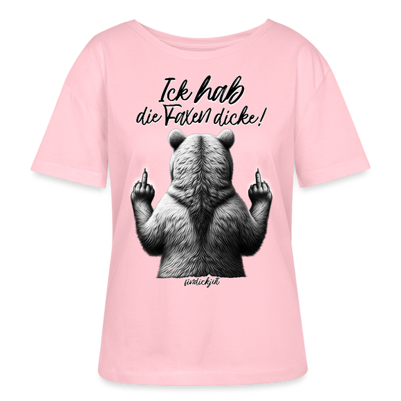 ICK HAB DIE FAXEN DICKE-Rundhals Frauen Bio-T-Shirt - Hellrosa