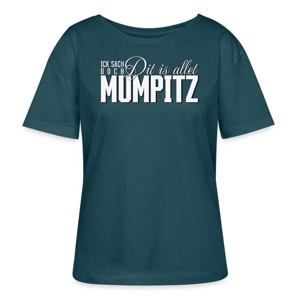 MUMPITZ-Rundhals Frauen Bio-T-Shirt mit Berliner Schnauze - Dunkles Petrol