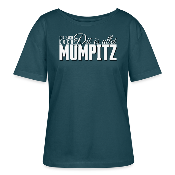 MUMPITZ-Rundhals Frauen Bio-T-Shirt mit Berliner Schnauze - Dunkles Petrol