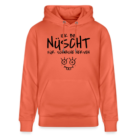 ICK BIN NÜSCHT FÜR SCHWACHE NERVEN-Unisex Bio-Hoodie - Hellrot