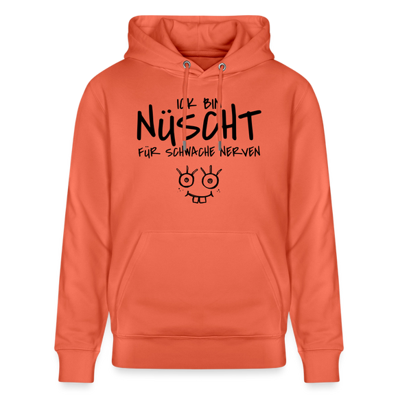 ICK BIN NÜSCHT FÜR SCHWACHE NERVEN-Unisex Bio-Hoodie - Hellrot