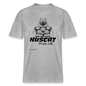 NÜSCHT MUSS ICK-Relaxed Fit Unisex Bio-T-Shirt - Grau meliert