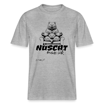 NÜSCHT MUSS ICK-Relaxed Fit Unisex Bio-T-Shirt - Grau meliert