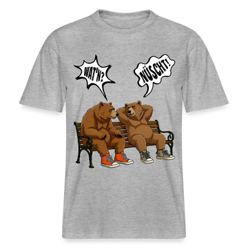 Berliner Bär mit berliner Schnauze-WATN?NÜSCHT- RELAXED FIT Unisex Organic T-Shirt - Grau meliert