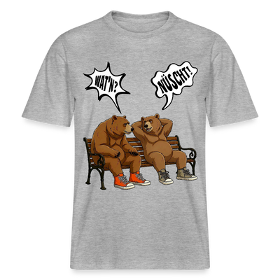 Berliner Bär mit berliner Schnauze-WATN?NÜSCHT- RELAXED FIT Unisex Organic T-Shirt - Grau meliert