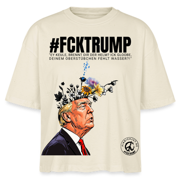 #FCKTRUMP-Frauen Boxy Bio-T-Shirt - Weißgrau