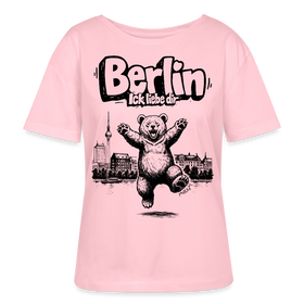 Berlin Souvenir-Rundhals Frauen Bio-T-Shirt-BERLIN ICK LIEBE DIR - Hellrosa