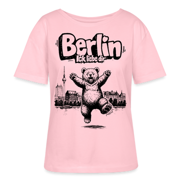 Berlin Souvenir-Rundhals Frauen Bio-T-Shirt-BERLIN ICK LIEBE DIR - Hellrosa