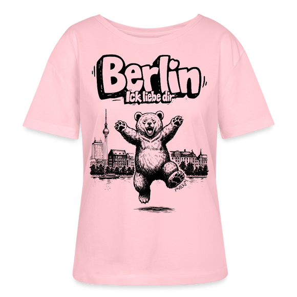 Berlin Souvenir-Rundhals Frauen Bio-T-Shirt-BERLIN ICK LIEBE DIR - Hellrosa