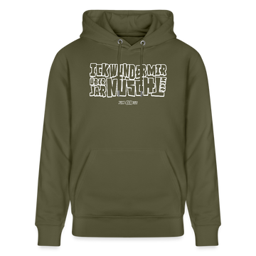 Berliner Spruch-ICK WUNDER MIR-Unisex Bio-Hoodie - Khaki Grün