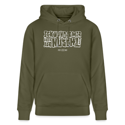 Berliner Spruch-ICK WUNDER MIR-Unisex Bio-Hoodie - Khaki Grün