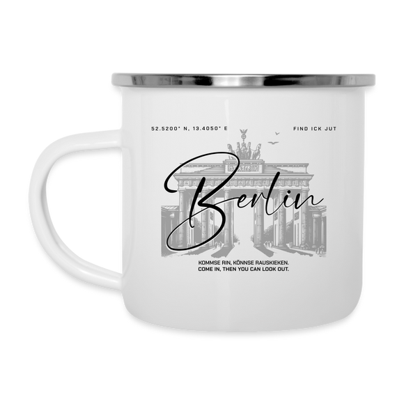 BERLIN-Emaille-Tasse - Weiß