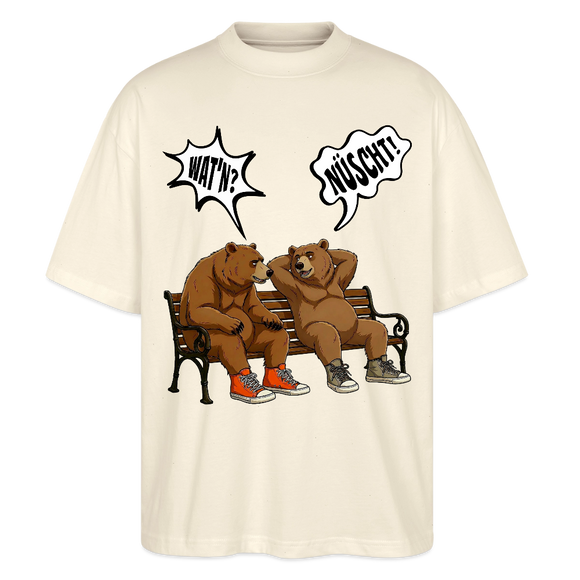 Berliner Bär Shirt mit Berliner Schnauze-WATN? NÜSCHT-Oversized Unisex Bio T-Shirt - Natur