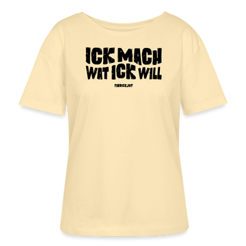 ICK MACH WAT ICK WILL-Rundhals Frauen Bio-T-Shirt III - Creme