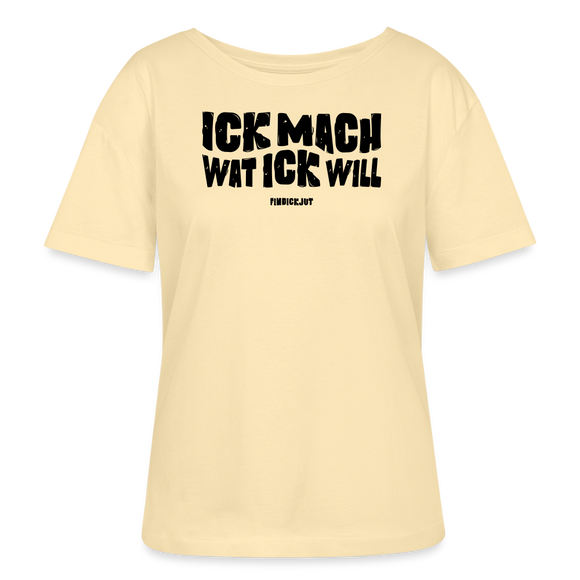 ICK MACH WAT ICK WILL-Rundhals Frauen Bio-T-Shirt III - Creme
